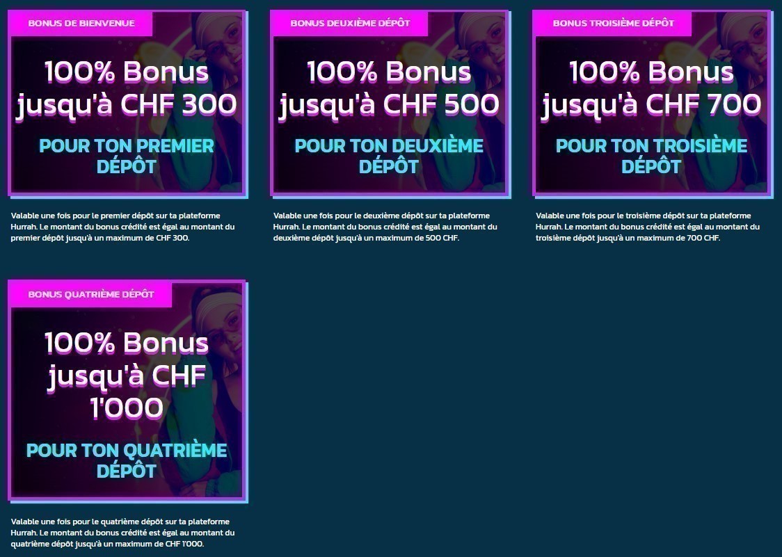 Avis hurrahcasino bonus bienvenue