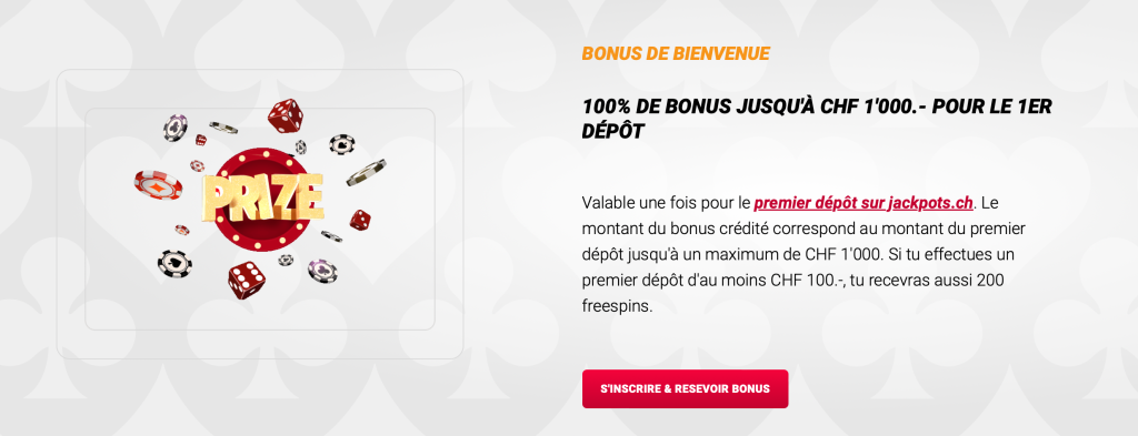 Bonus de bienvenue Jackpots