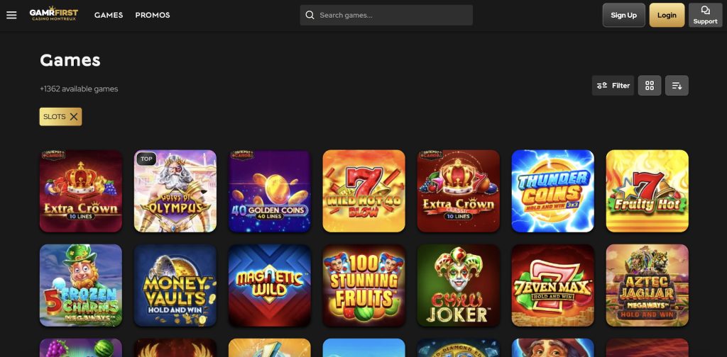 Gamrfirst offre une expérience complète avec ses nombreux slots.