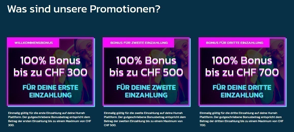 Hurrahcasino promotionen