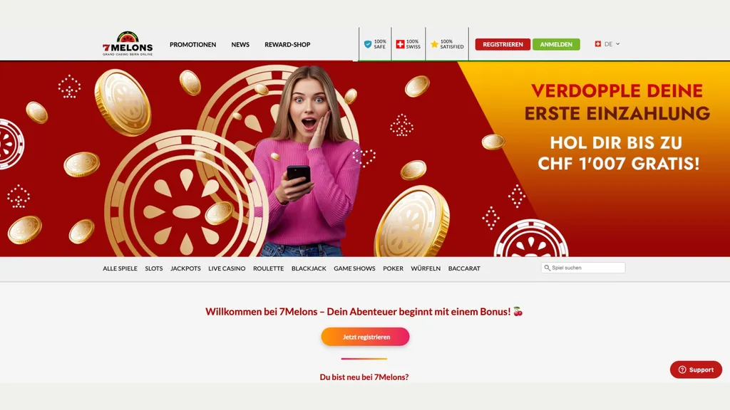 7Melons ist eines der besten Schweizer Casinos für Promo-Angebote