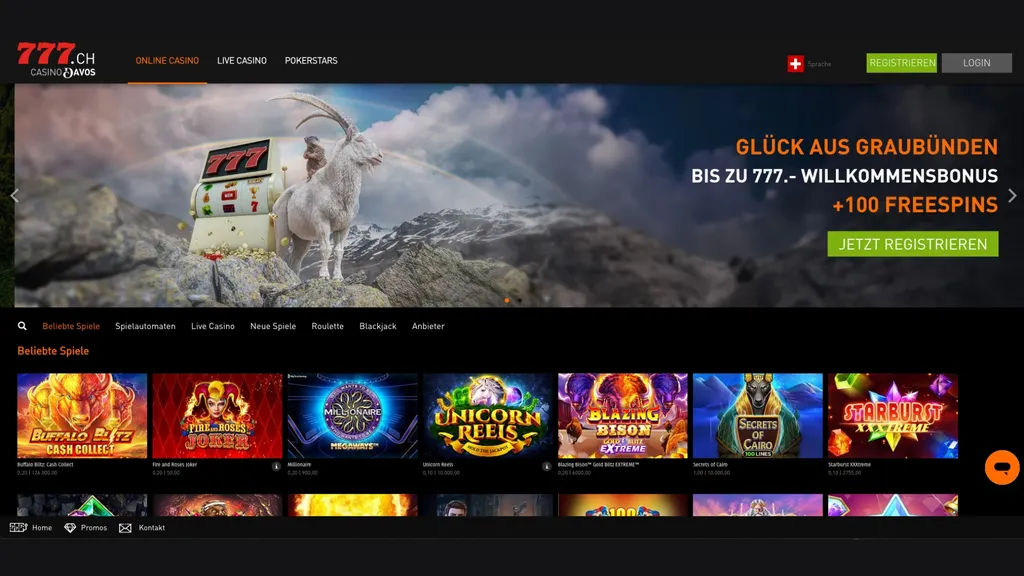 Casino777 ist die Nr. 1 Spielhalle in der Schweiz.